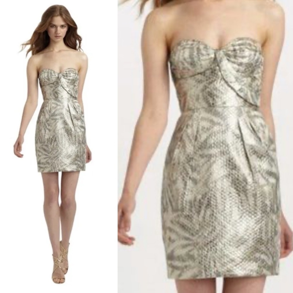 NWT Leifsdottir snake skin strapless party dress Sz 8